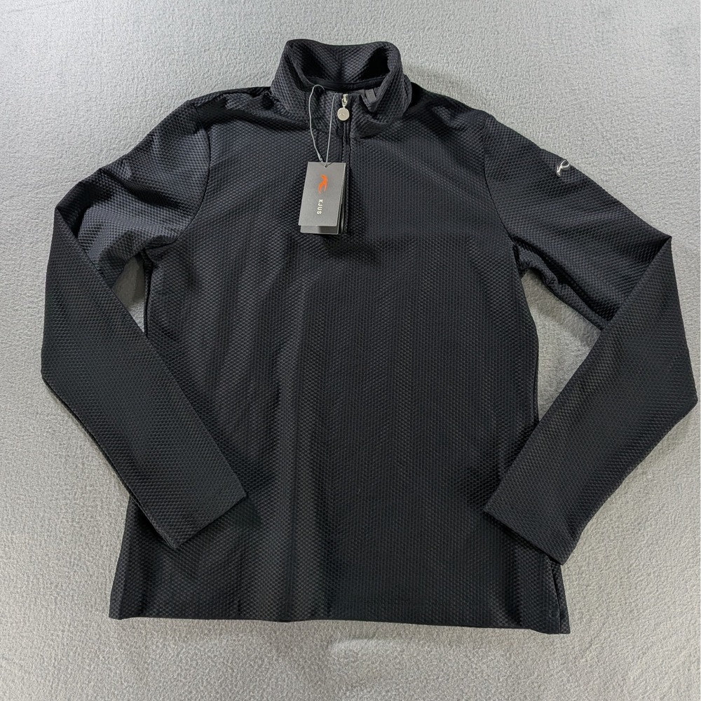 KJUS Seoul Midlayer Half-Zip Women Size 40 L Black Textured Pullover LC25-L00